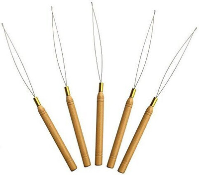 LeModish 5pcs Looper Threader Pulling Hook-Bead Device Tool for  or Feather Extension Hair Extension