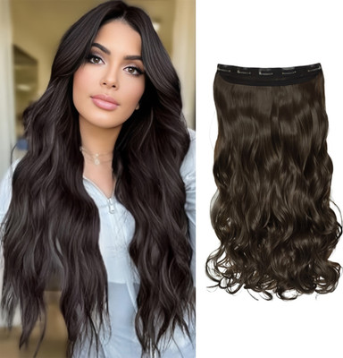 Views Silky Soft  Extensions And Wigs Women Curly/Wavy Brown color Hair Extension
