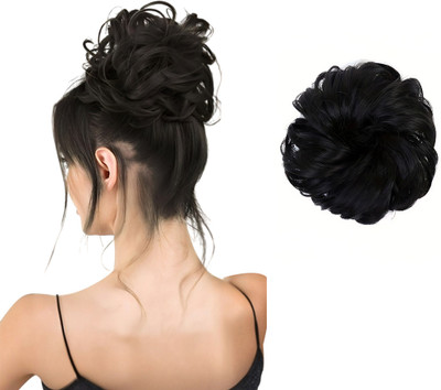D-DIVINE Synthetic Bun Extension And Wigs Artificial Juda For Girls (Black, Pack of 1) Hair Extension