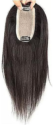 Getvock 2 Clip Closure/Topper Extension For Cover Scalp Brown Hair Extension