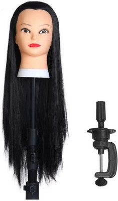 A H S Dummy Synthetic Black hair For Cutting & Styles Length 24-26  Set _1 Hair Extension