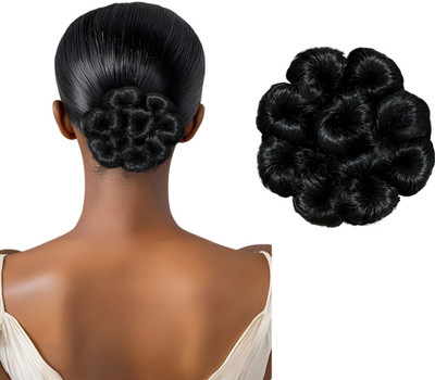 Blushia Synthetic Bun Extension And Wigs Artificial Juda For Women (Black, 1pc) Hair Extension