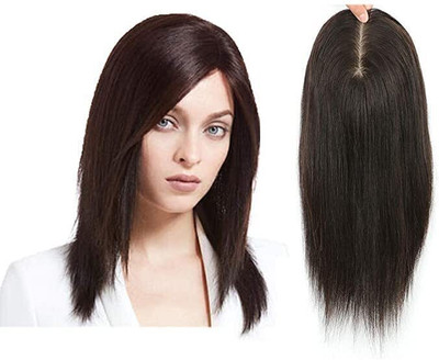 Getvock  Topper Front and Scalp Covering  Extensions 3 Clip Brown Hair Extension