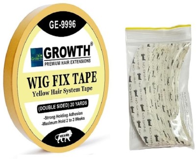 GROWTH Double Sided 19m Yellow & No Shine 36pc CC Contour  Wig Tape Combo Pack of 2 Hair Extension