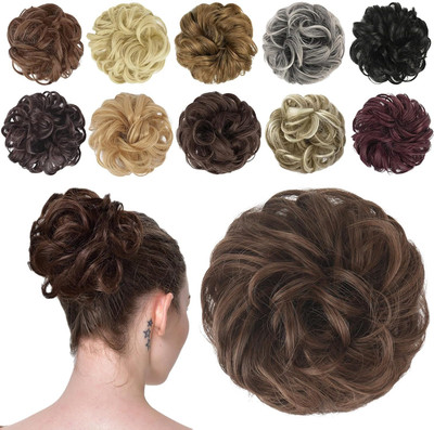 Sheetal Trader Wavy Curly Messy  Bun Extensions Donut  Chignons  Piece Wig Hair Extension