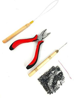 Pinaka  Extensions Pliers with Wooden Pulling Hook Set For Silicone Micro Ring Hair Extension