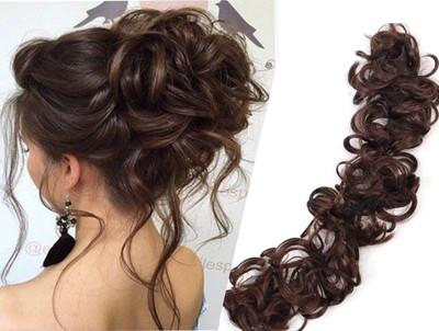BeClassy Women Messy Long Frill For Ponytail And Juda Maker Elastic Stretchable-30 Inch Hair Extension