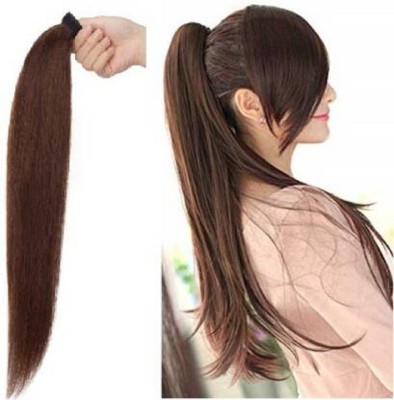 Getvock Straight brown long synthetic hair ponytail Hair Extension