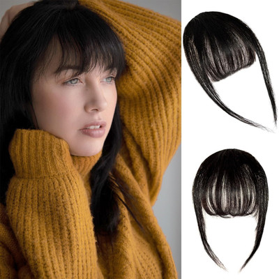LeModish Natural Remy Human  Light Bangs Fringe for a Soft Look Hair Extension