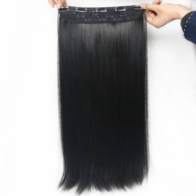 Getvock stylish soft silky straight black hair extension Hair Extension