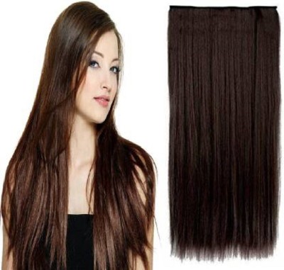 Getvock Stylish straight silky soft brown hair extension Hair Extension