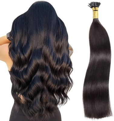SHIVA I-Tip BLACK 14 INCH Straight Extensions 100 Strands Hair Extension