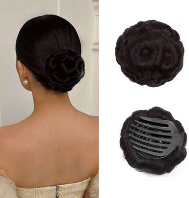D-DIVINE Extension For Women (Pack of 1) Readymade Bridal Hair Bun Brown Hair Extensions Hair Accessory Set(Brown)