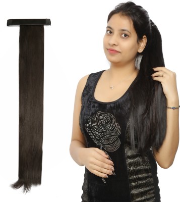 EASYOUNG Long Straight Wrap Around Ponytail Synthetic Extension for Women Brown Hair Extension