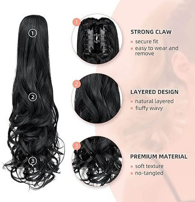 Getvock Soft bottom waves very long natural looks n feel clutcher Hair Extension