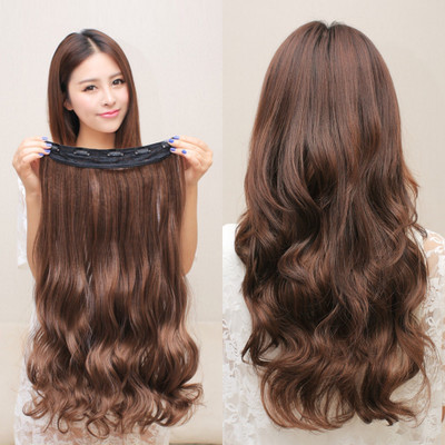 D-DIVINE Beautiful Looks Prwmium Quality Brown Wavy 5 Clip In Hair Extension