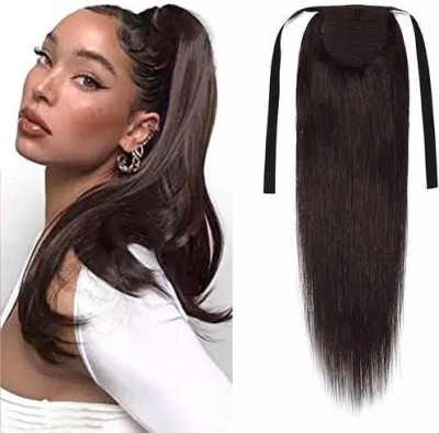 CAMOLA DEVA straight hair ribbon pony tail Brown color Hair Extension