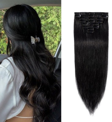 HAVEREAM Good quality women Straight black 6 pcs hair extension Hair Extension