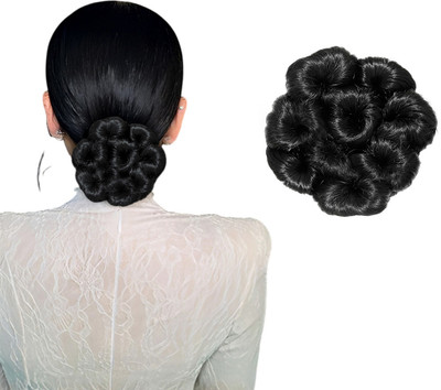 Views Messy Bun  Piece Synthetic  Extension With Elastic Rubber (Black) Hair Extension
