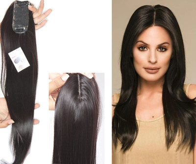 Ritzkart 22 inch long 2x4 Front Baldness Cover Area Synthetic High Fiber Topper Hair Extension