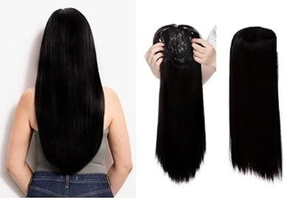 Getvock 3 Clips Front Scalp Cover  Closure Black Hair Extension