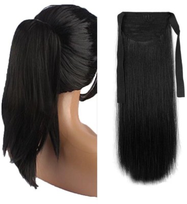 Getvock Natural Feel Black Ribbon ponytail Hair Extension