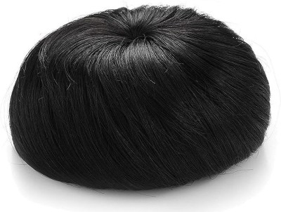 Hymaa Elastic Rubber Band Synthetic Fiber  Chignon Donut Bun (BLACK) Hair Extension