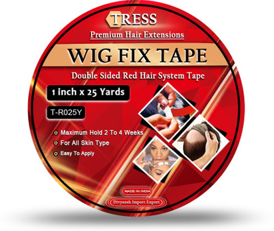 TRESS Red Transparent  Patch System Double Side Tape WaterProof-25 Meter (Pack-1) Hair Extension
