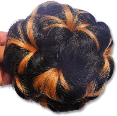 VIVIAN Women's Round  Clutcher Juda Bun With Artificial Synthetic  Extension Hair Extension