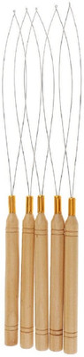 DreamExim 5Pcs Bun extension Hook Pulling Tool Needle Threader Micro Ring Loop Hair Extension