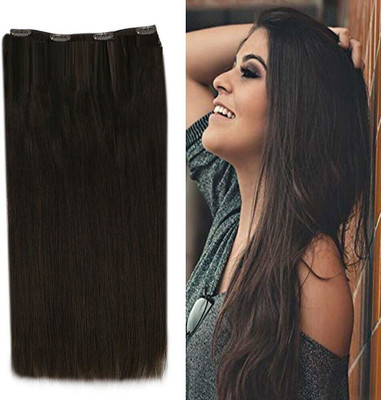 TRESS Beautiful Look Brown 24 Inch Straight  5 Clip In Hair Extension