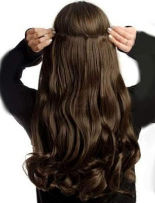 Getvock Beautiful Looks Premium Quality Brown Wavy 5 Clip In Hair Extension