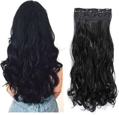 Getvock Black Clip in Wavy Hair Extension