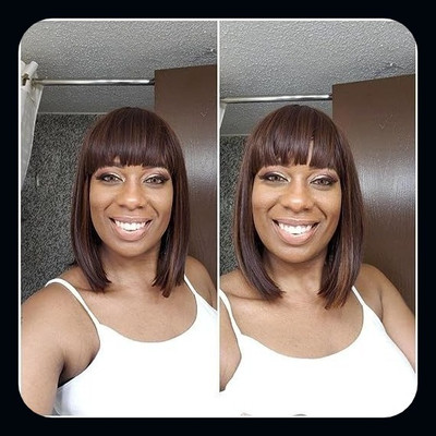 Hamsri Full Head  Bob  Wig Women & Gril (Brown)-N Hair Extension