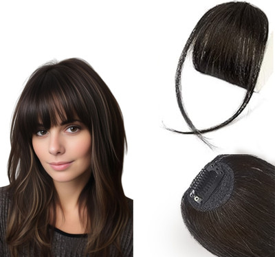 Blushia Clip in Bangs- Fake Bangs Synthetic  Bangs Clip, Brown (Pack of 1) Hair Extension