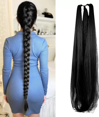 DELUXE HAIR Women Natural Black Bridal Wedding Braid Extension for Women 30inch M-1 Hair Extension