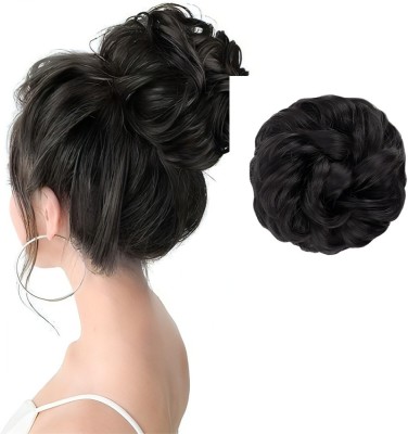 Views Black 1PCS Messy Bun  Piece Synthetic  Extension for Girls Hair Extension