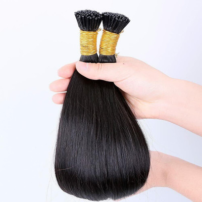 SHIBVA I-Tip BROWN 16 INCH Straight Extensions 50 Strands Hair Extension