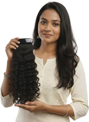 Capillatura 12 Inch Curly Natural Black ponytail Clip In Hair Extension