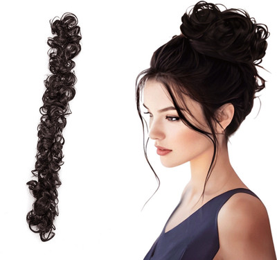 Getvock Quality Brown Elastic Long  Frill Multi Purpose Bride Casual  (Brown) Hair Extension