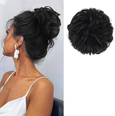El Cabell Messy  Bun Synthetic Black Artificial Juda Hair Extension