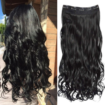 NAZARIO 24 Inch Black Curly Luxe 5 Clip Hair Extension