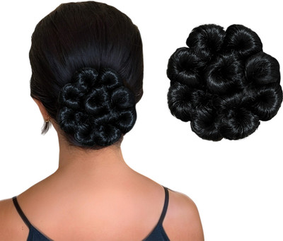 D-DIVINE Messy Bun  Piece  Extension With Elastic Black, 1PC Hair Extension