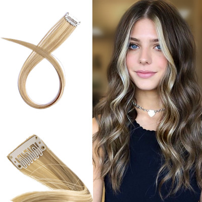 LeModish Single Streak Clip 16 Inch Human Side Covers Up -Pack Of 2 Hair Extension
