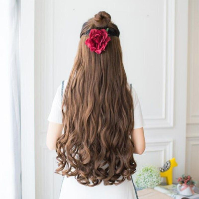 TRESS Beautiful Brown Wavy 5 Clip In Hair Extension