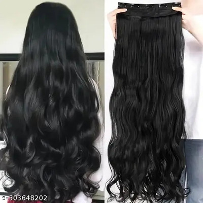 fashiontrend Extension Women's Black Curly/Wavy Extensions Black Extension  Extension Hair Extension