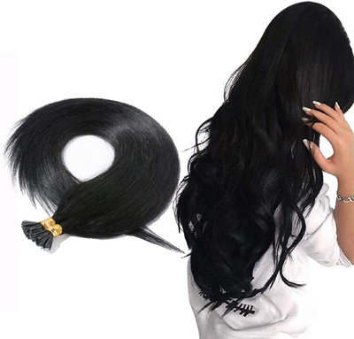 SHIVA I-Tip Double Drawn Fusion Permanent Human  Extension Black(100 Strands) Hair Extension