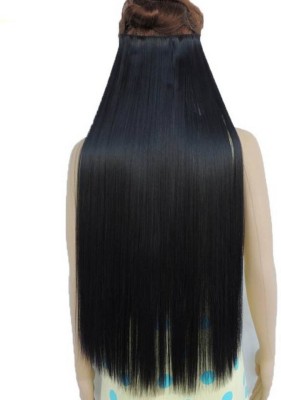 VIVIAN New Clip And Go Straight Dark Black Long  Extension- Hair Extension