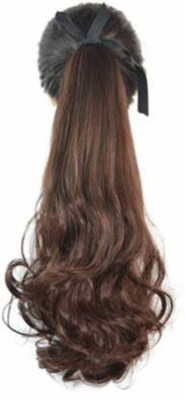 DreamExim Curly Brown Ribbon Ponytail Hair Extension