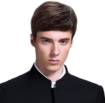 Hymaa Mens Full Head Short  Wig For Men (Brown) Hair Extension